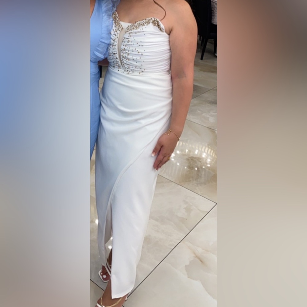 White maxi party dress